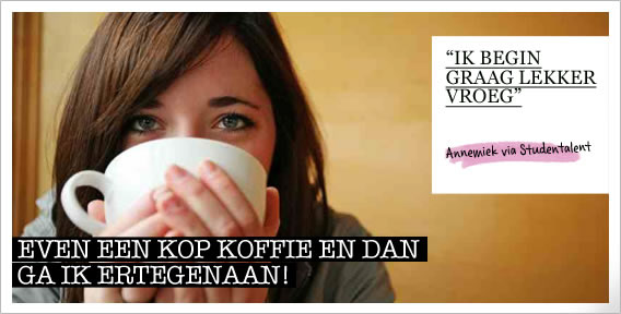 een voorbeeld van een website banner voor Studentalent
